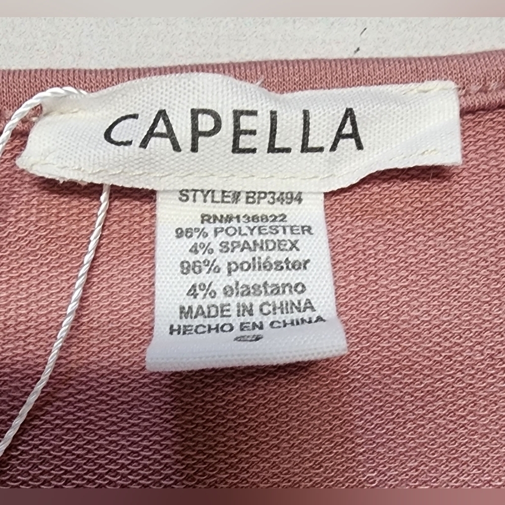Capella Sleeveless Pink Drawstring Waist Button Tank Romper Small - New With Tag - Picture 4 of 6